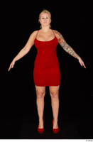  Jarushka Ross dressed red dress red high heels standing whole body 0009.jpg